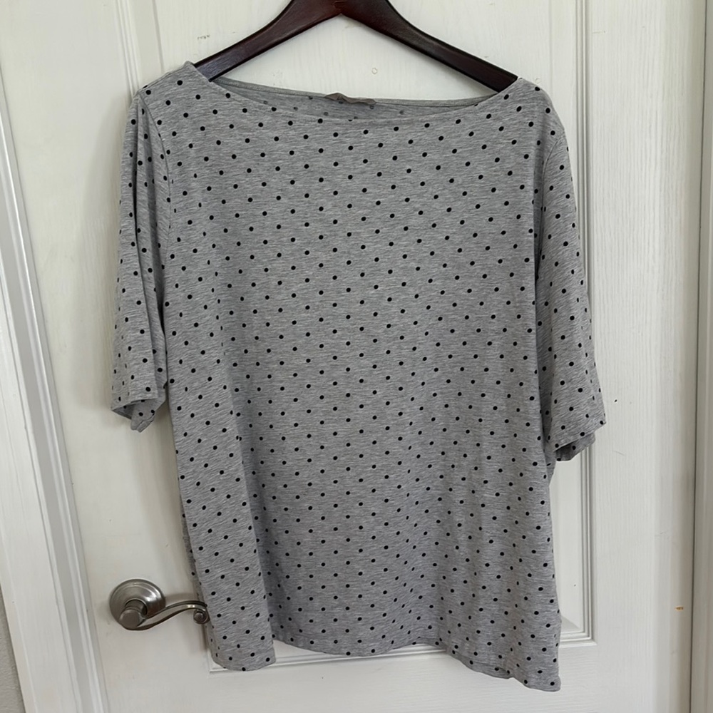 Gray Polka Dot Women's Top